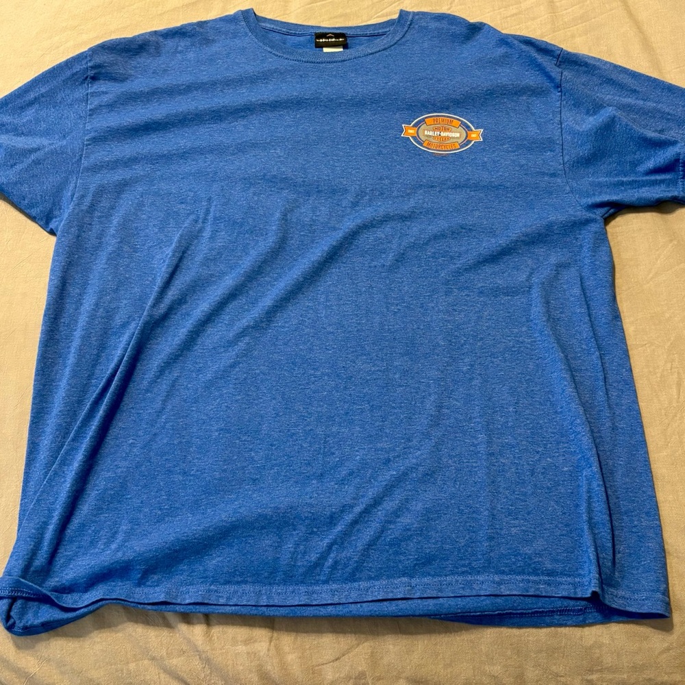 Harley Davidson Blue Short Sleeve Tee with Graphic